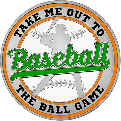 Green "Baseball" with Orange Outer Circular Borders